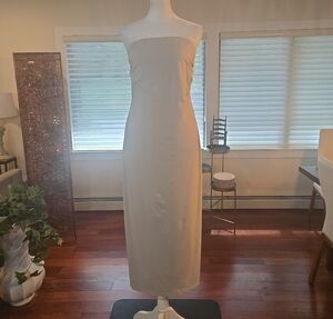 Revolve x House Of Harlow 1960 Strapless Stretch Ruched Bandeau Dress Tan Large